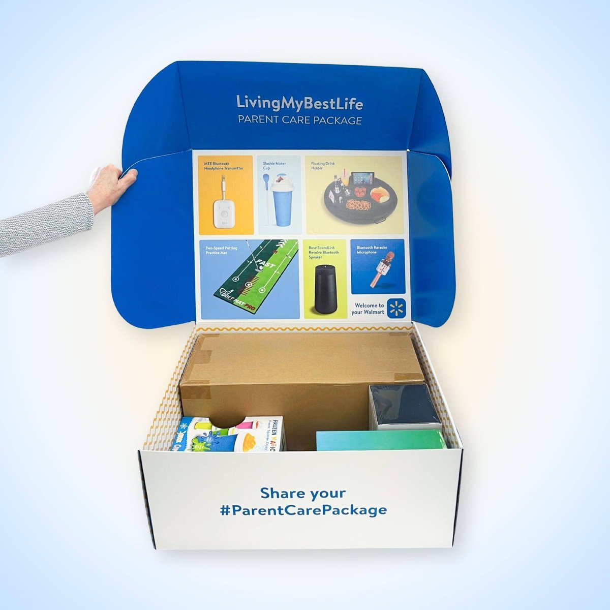This second image shows the previously described professional relations box packed up and ready to send.