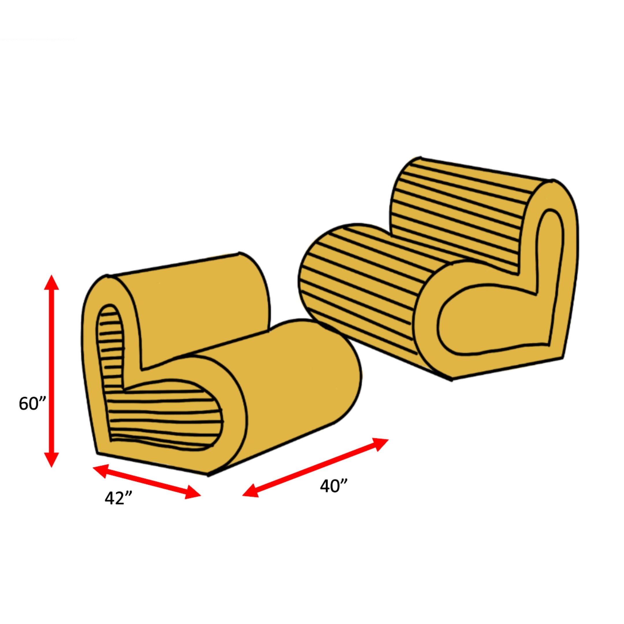 Barilla Pasta Love Seats - Concept Sketch