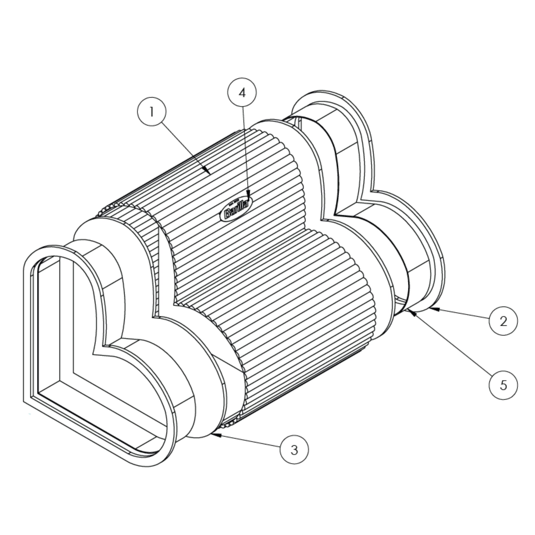 Barilla Pasta Love Seats - Tech Drawing 2