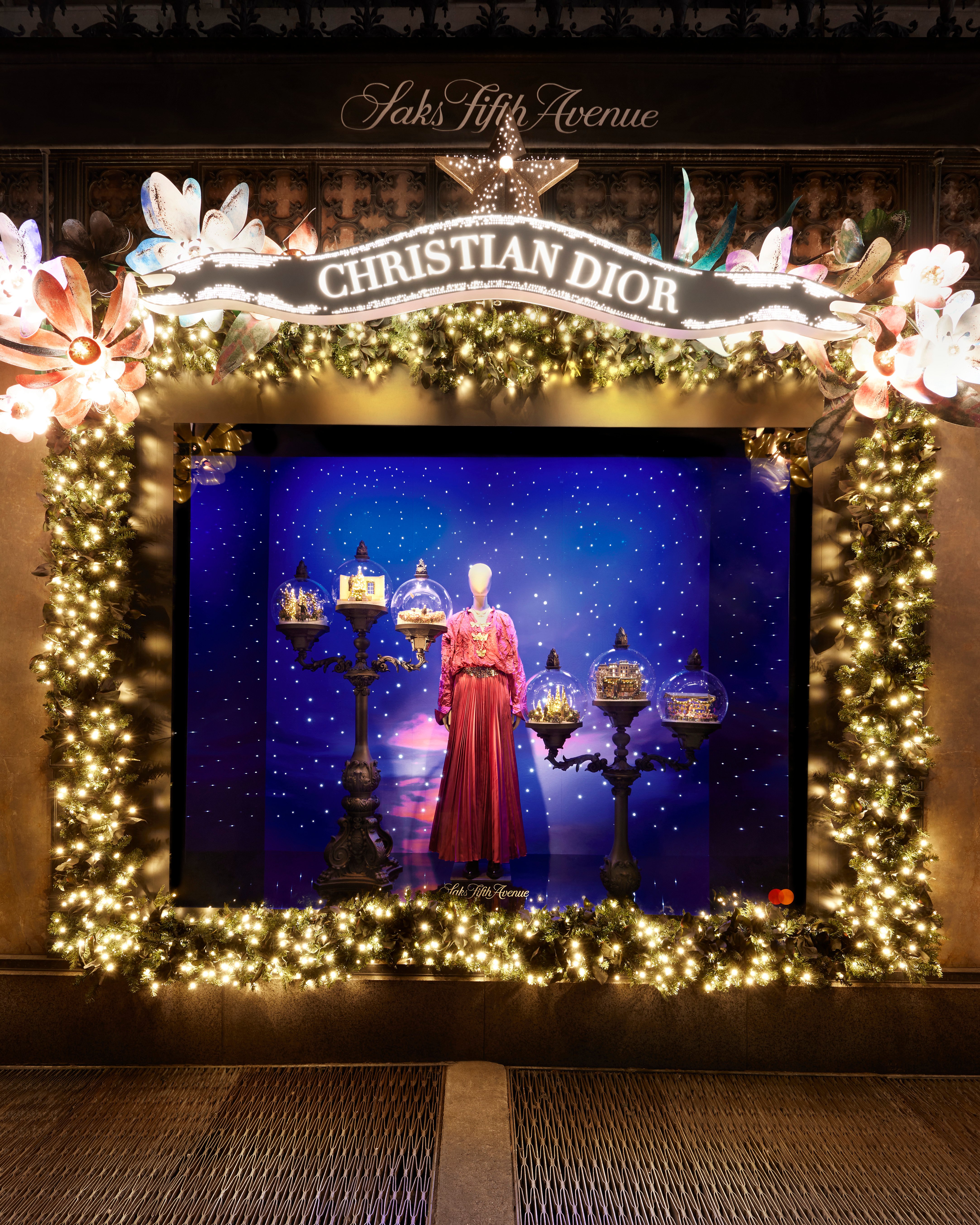 Dior Parisian Lamp Posts Christmas Window