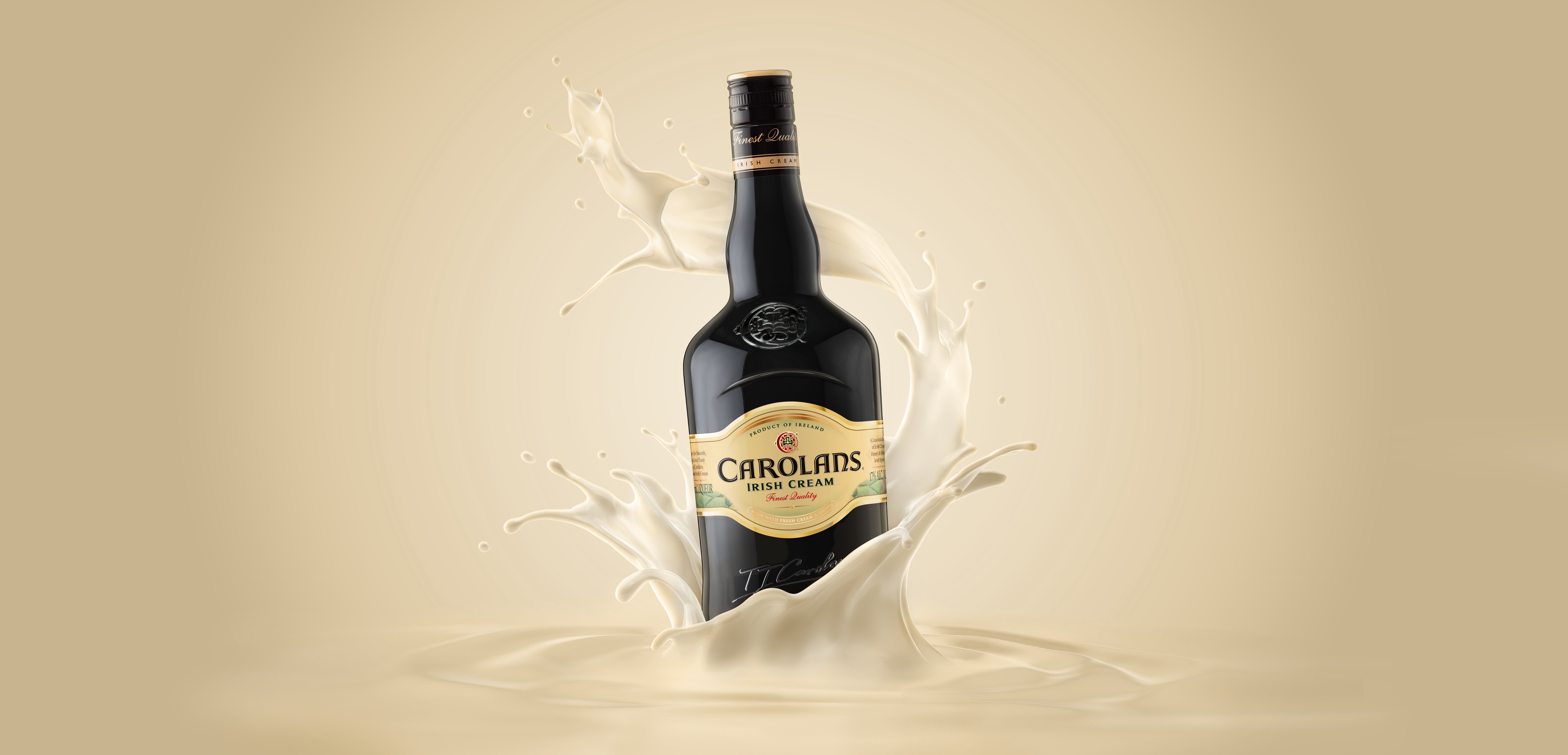 FINAL Carolans Irish Cream advertisement. Single Carolans central in the image with no additional writing or commentary. 